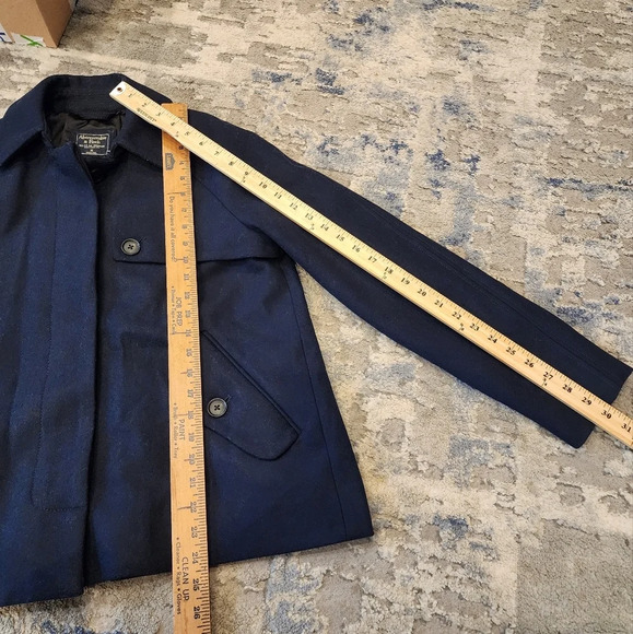 Abercrombie & Fitch Navy Wool Coat - Picture 15 of 16